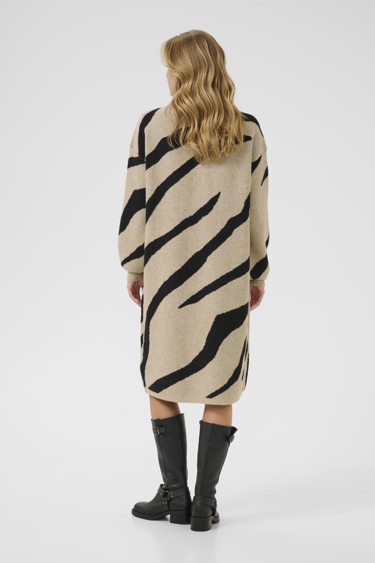 KAwilma Knit Dress Feather G. Mel/Black Stripe - 10511321