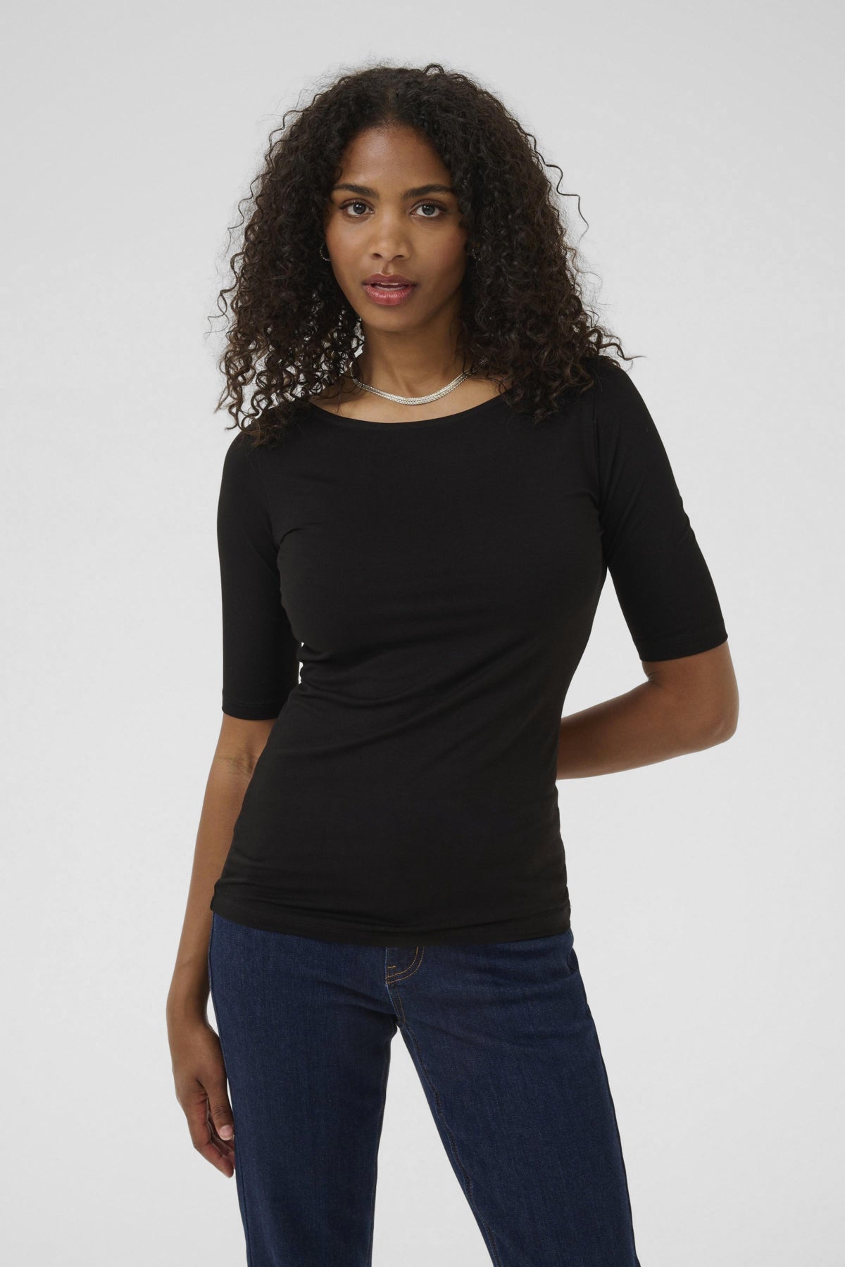 KAyoko Boatneck T-Shirt Black Deep - 100121 - 10511356