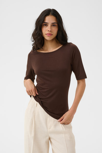 KAyoko Boatneck T-Shirt Chocolate Brown - 190912 - 10511356 Thumbnail