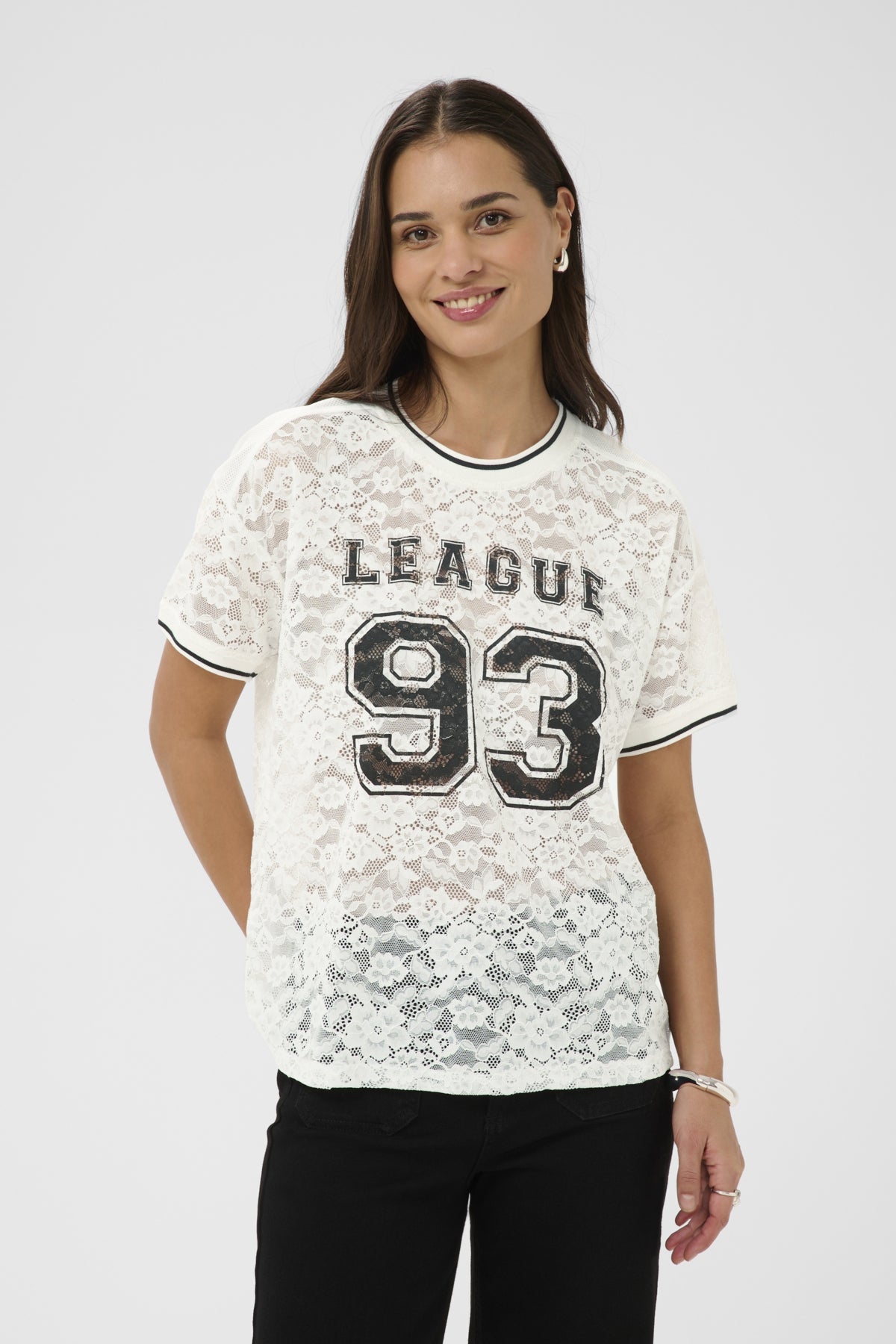KAbelle Lace T-Shirt Chalk - 110602 - 10511385