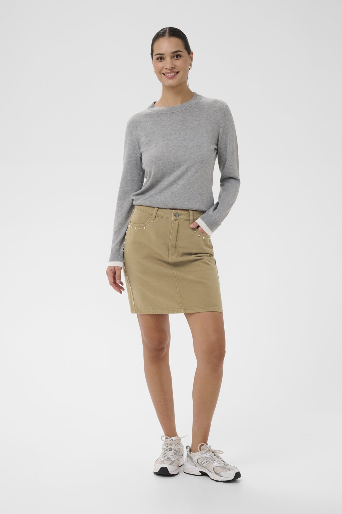 KAbrynn Twill Skirt Washed Petrified Oak Twill - 1 - 10511426