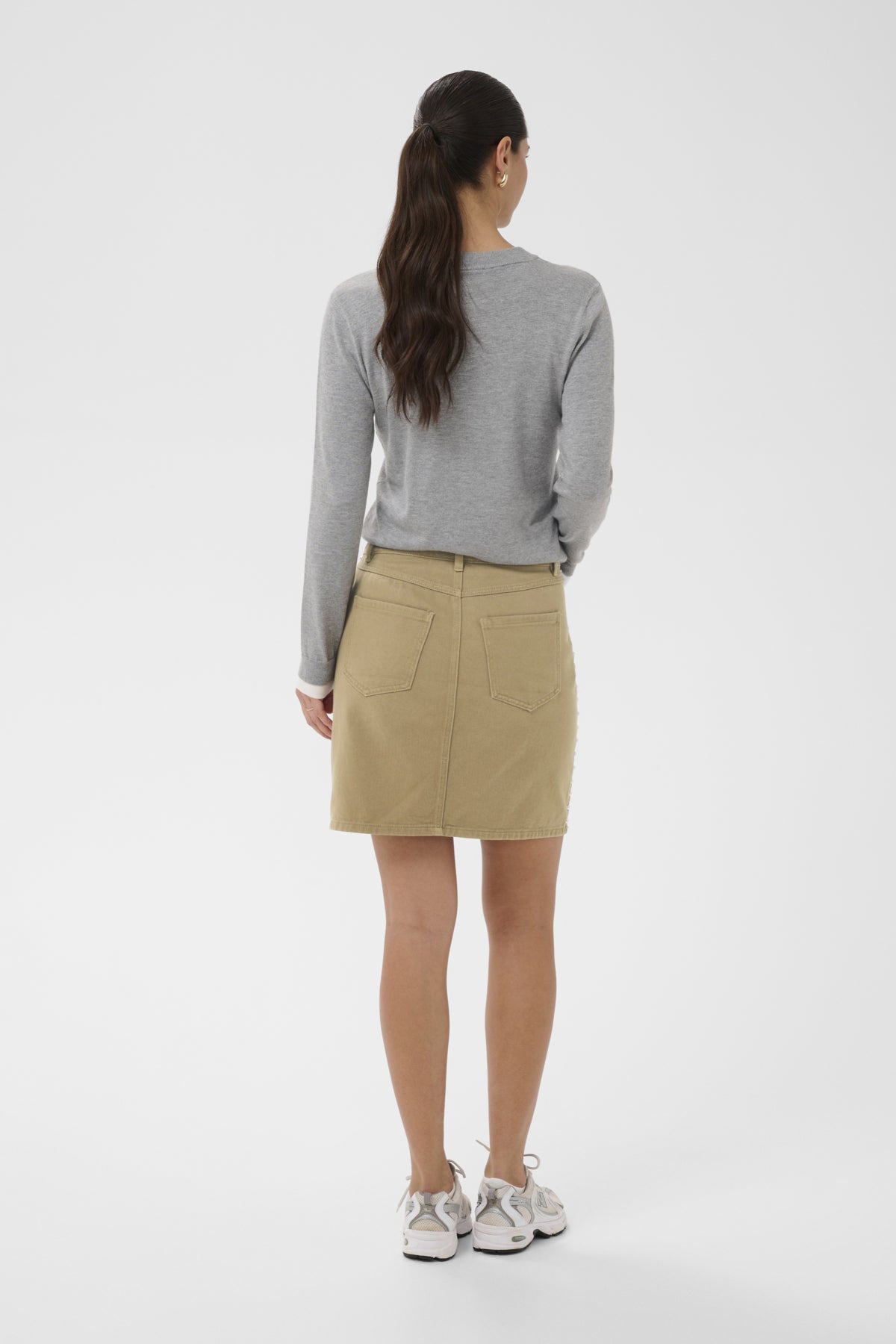 KAbrynn Twill Skirt Washed Petrified Oak Twill - 1 - 10511426