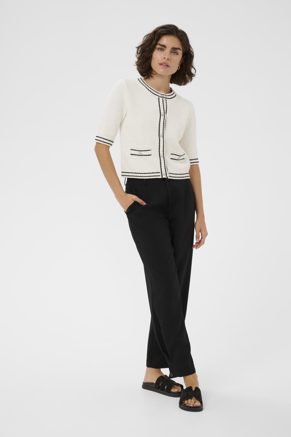KAcoco  Knit Cardigan Chalk - 110602 - 10511468