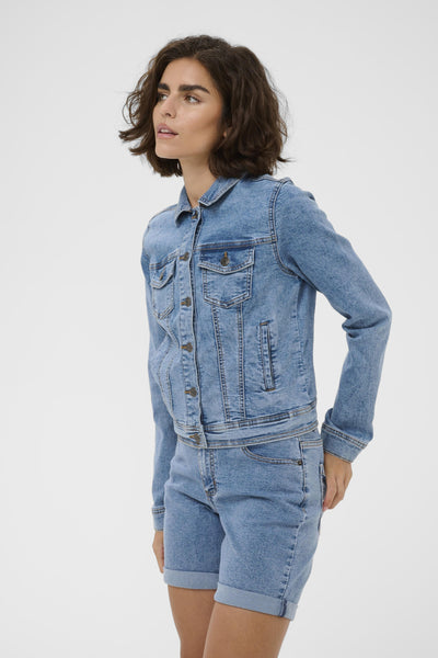 KAvilma Denim Jacket Washed Blue Denim - 103166 - 10511486 Thumbnail