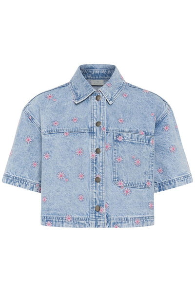 KAbabena Denim Shirt Blue Denim/Pink Flower Emb. - - 10511544 Thumbnail