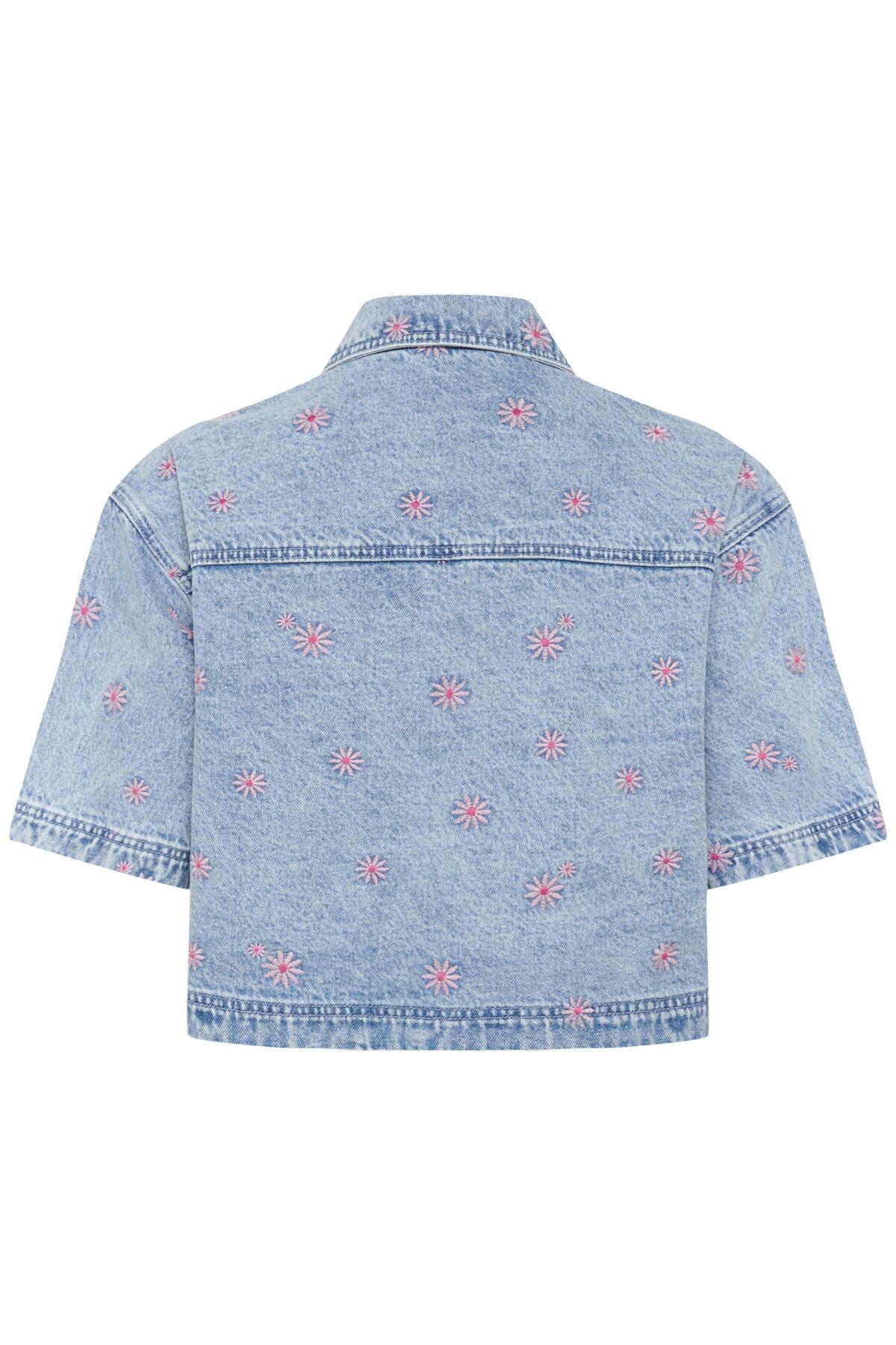 KAbabena Denim Shirt Blue Denim/Pink Flower Emb. - - 10511544