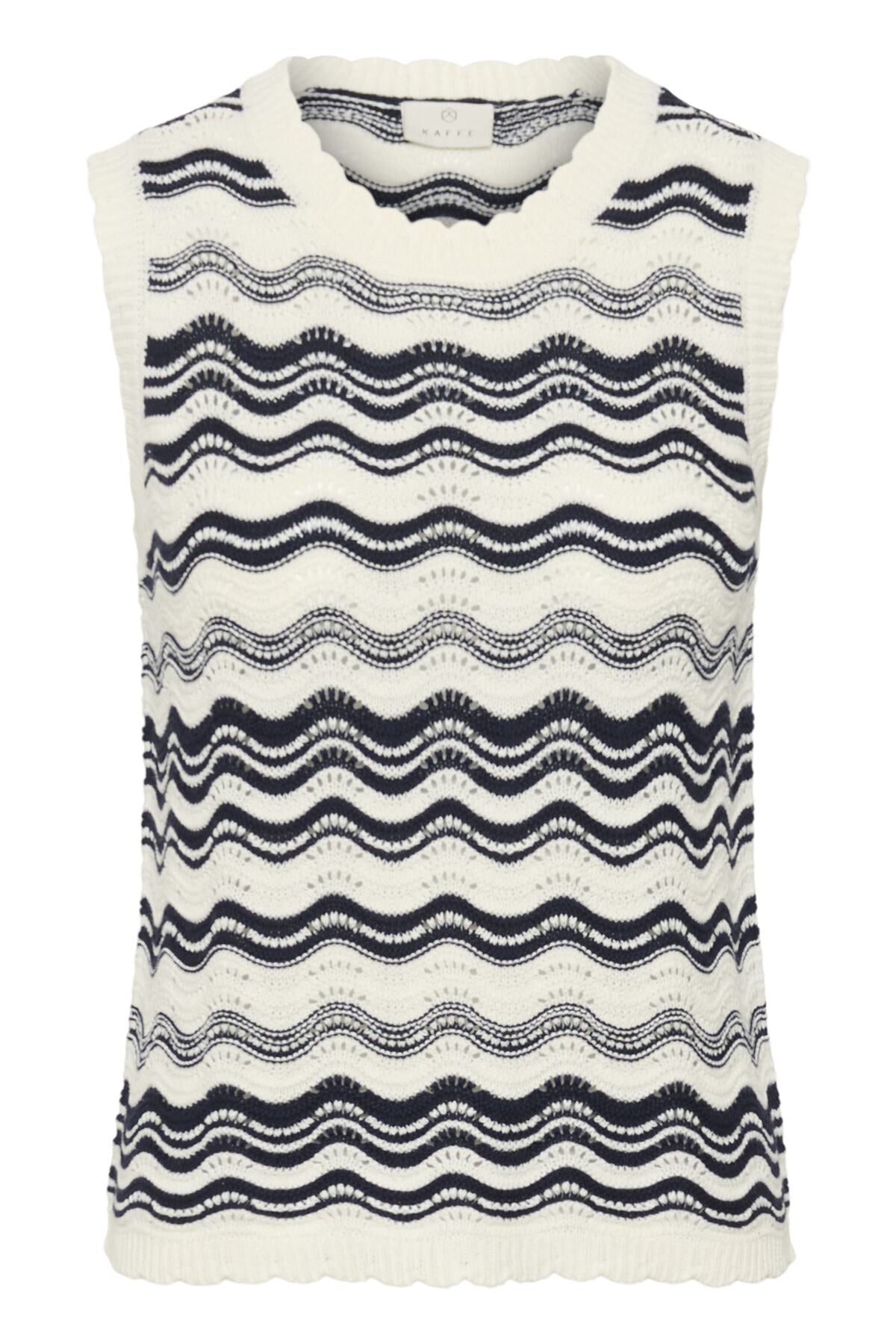 KAanna Knit Slipover Chalk/Midnight M. Wavy Lines - - 10511547