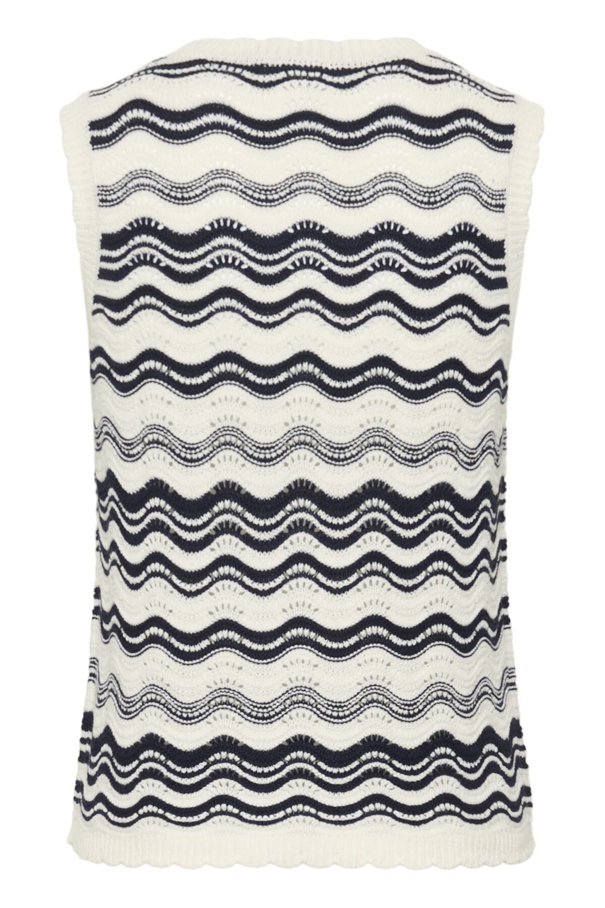 KAanna Knit Slipover Chalk/Midnight M. Wavy Lines - - 10511547