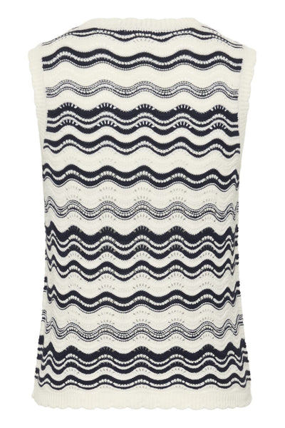 KAanna Knit Slipover Chalk/Midnight M. Wavy Lines - - 10511547 Thumbnail