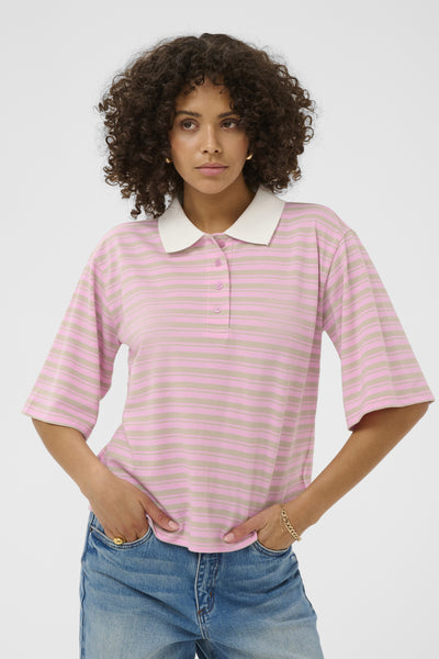 KAmiala Polo T-Shirt Pink Frosting/Feather Gray - 1 - 10511572 Thumbnail