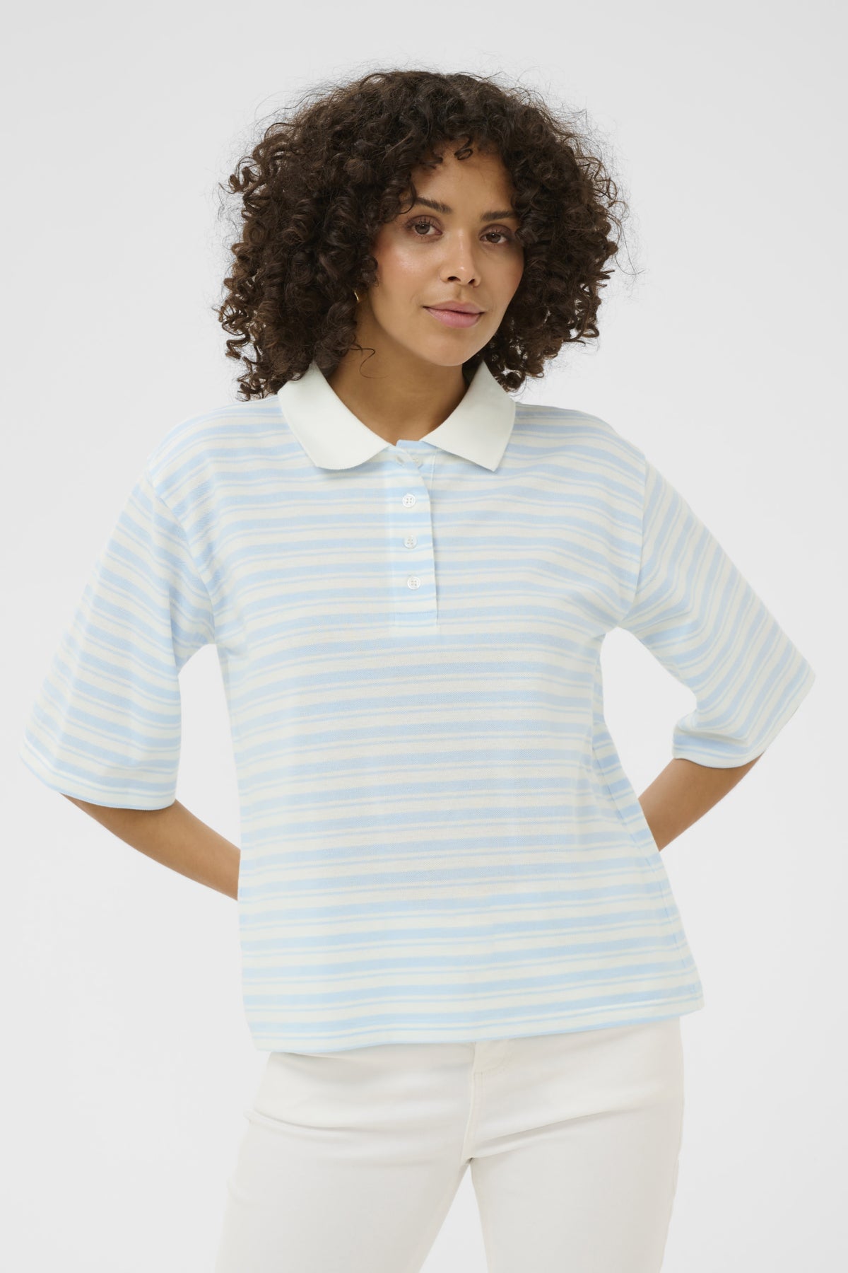 KAmiala Polo T-Shirt Nantucket Breeze/Chalk - 10929 - 10511572