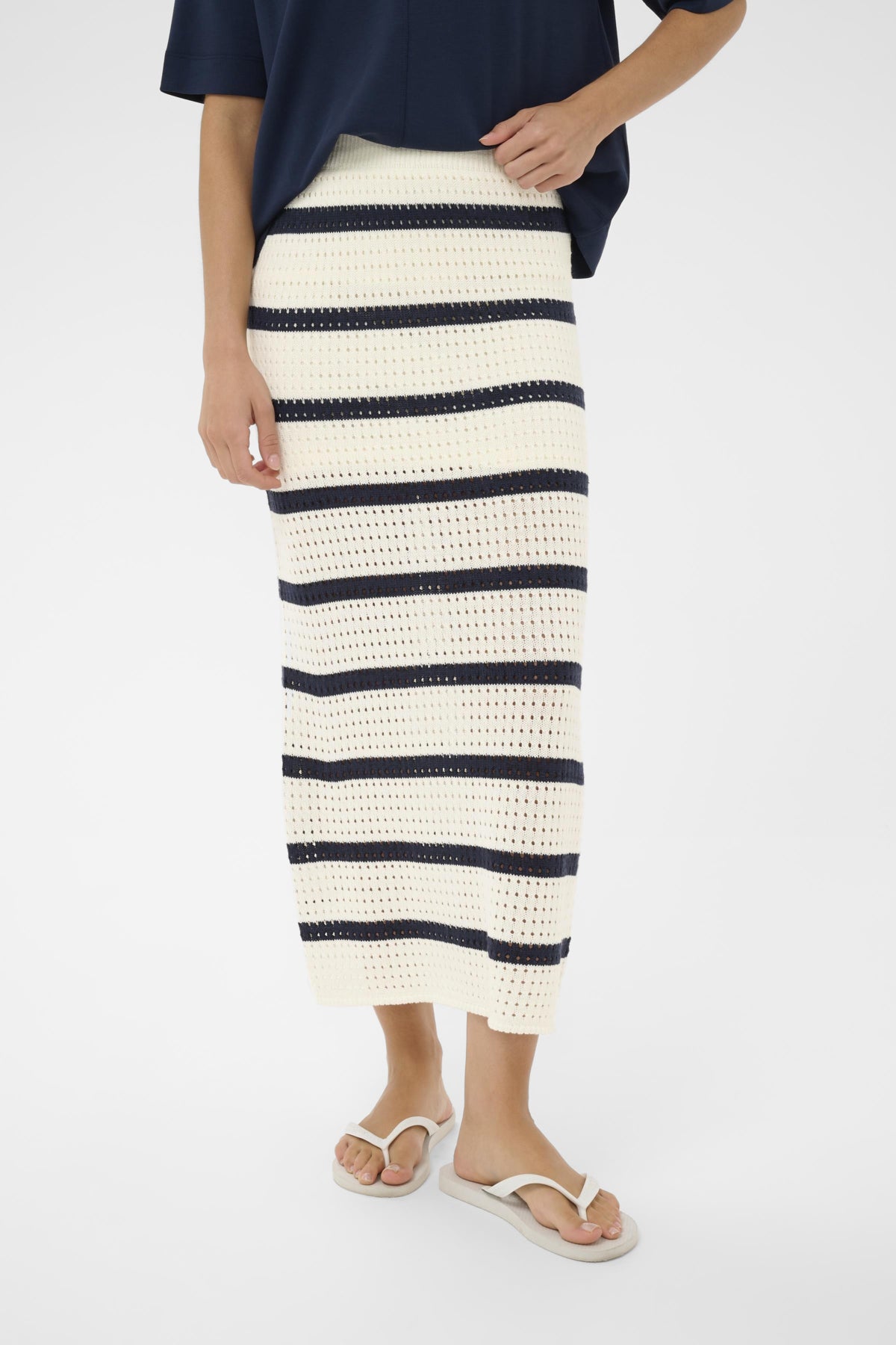 KAbrianna  Knit Skirt CHALK/MIDNIGHT MARINE STRIPE - - 10511646
