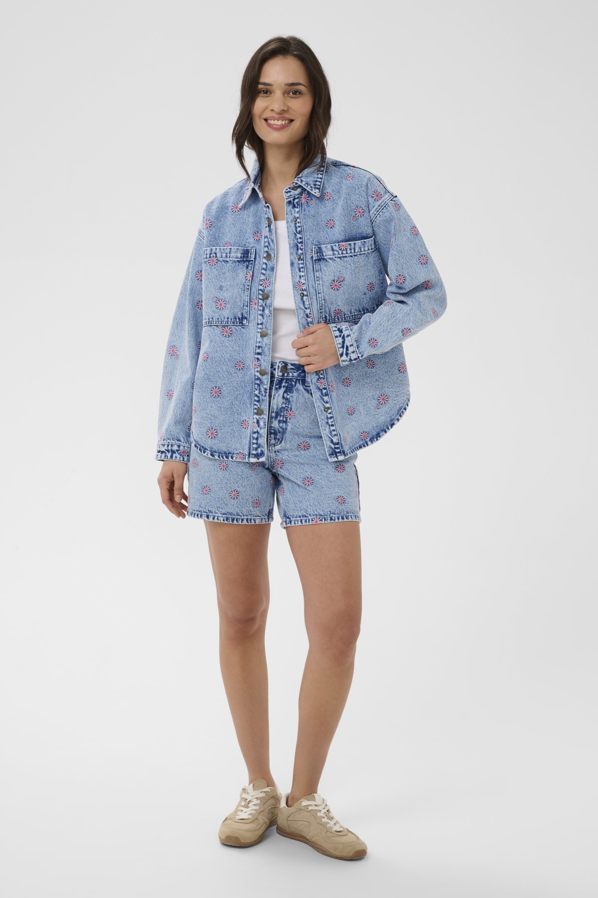 KAbabena Denim Jacket Blue Denim/Pink Flower Emb. - - 10511680