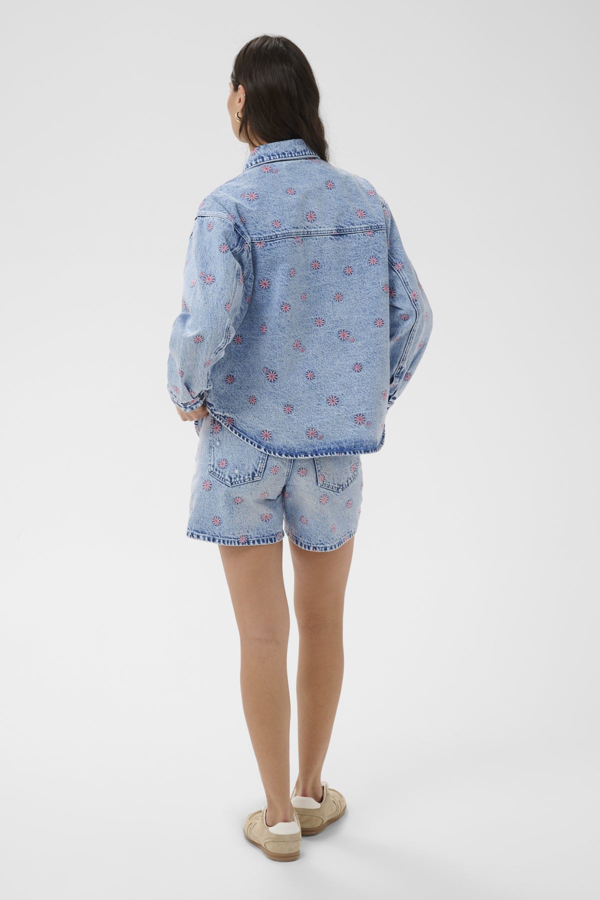 KAbabena Denim Jacket Blue Denim/Pink Flower Emb. - - 10511680