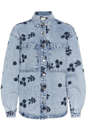 KAbabena Denim Jacket Blue Denim W/ Navy Flower Emb. - 10511680