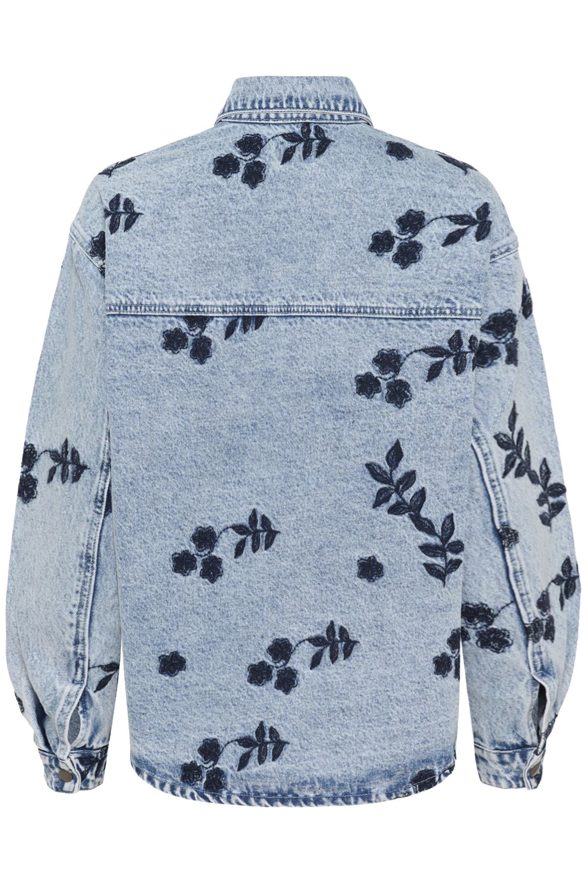 KAbabena Denim Jacket Blue Denim W/ Navy Flower Emb. - 10511680