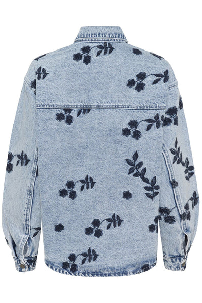 KAbabena Denim Jacket Blue Denim W/ Navy Flower Emb. - 10511680 Thumbnail