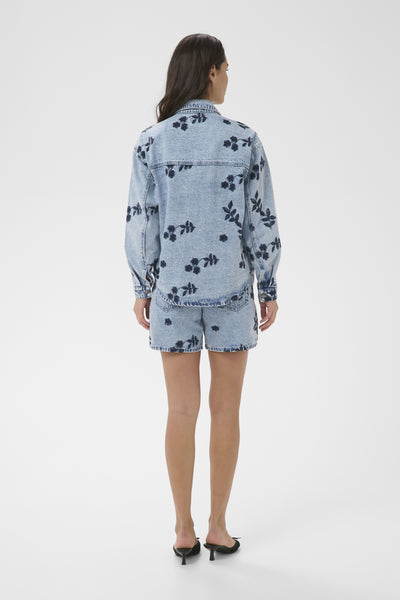 KAbabena Denim Jacket Blue Denim W/ Navy Flower Emb. - 10511680 Thumbnail