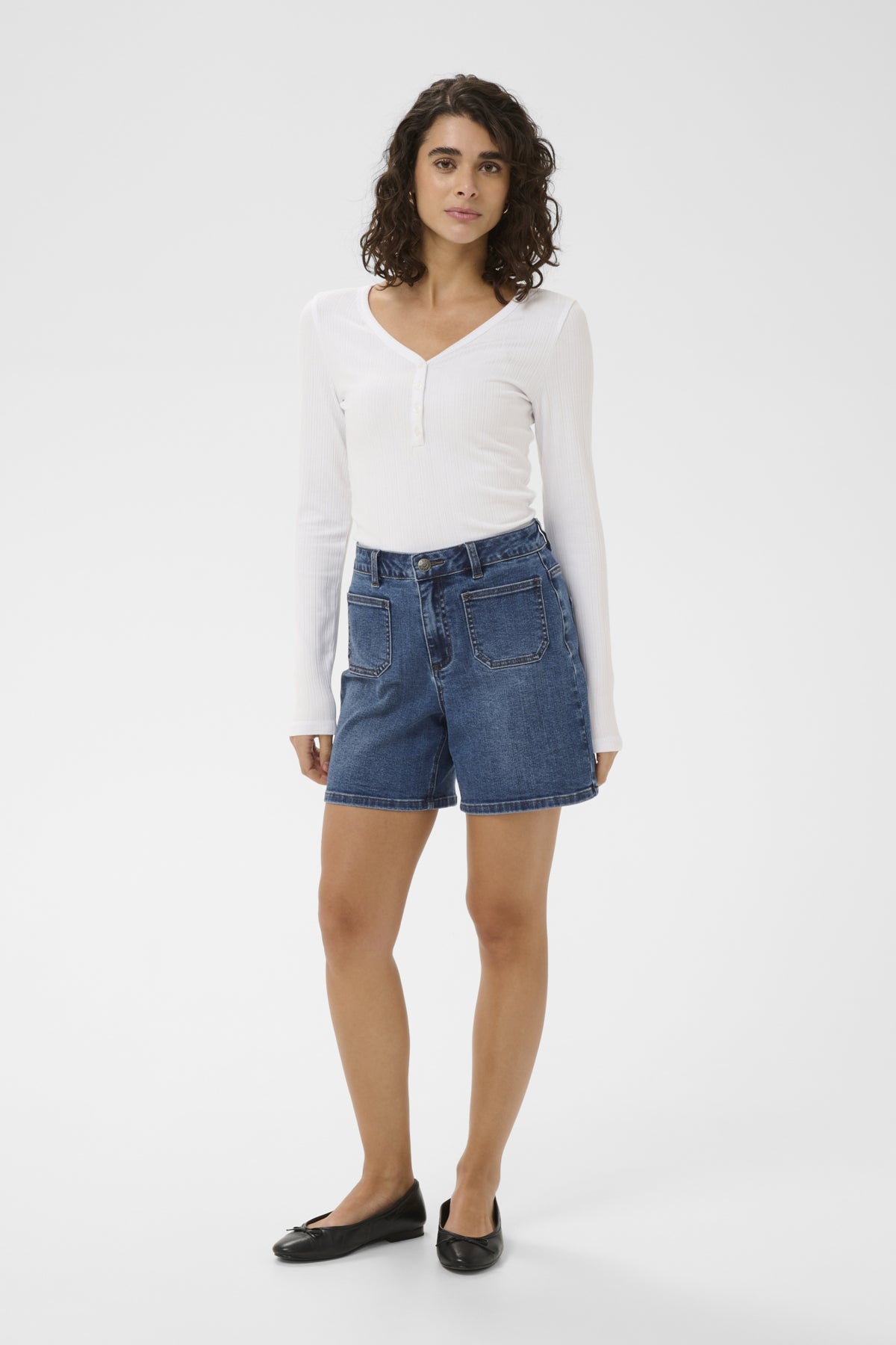 KAbrook HW Reg Fit Shorts Medium Blue Denim - 102272 - 10511727