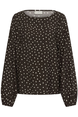 KAnadira Blouse Coffee Bean Turtledove Dot - 1 - 10511761
