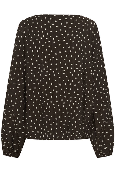 KAnadira Blouse Coffee Bean Turtledove Dot - 1 - 10511761 Thumbnail