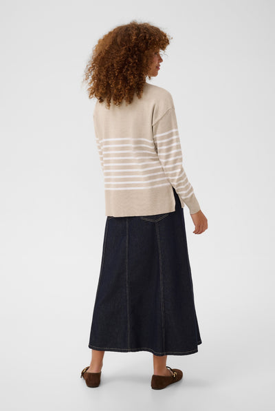 KAlimone Pullover Knit Feather Gray Mel/Chalk Stripe - 10511830 Thumbnail