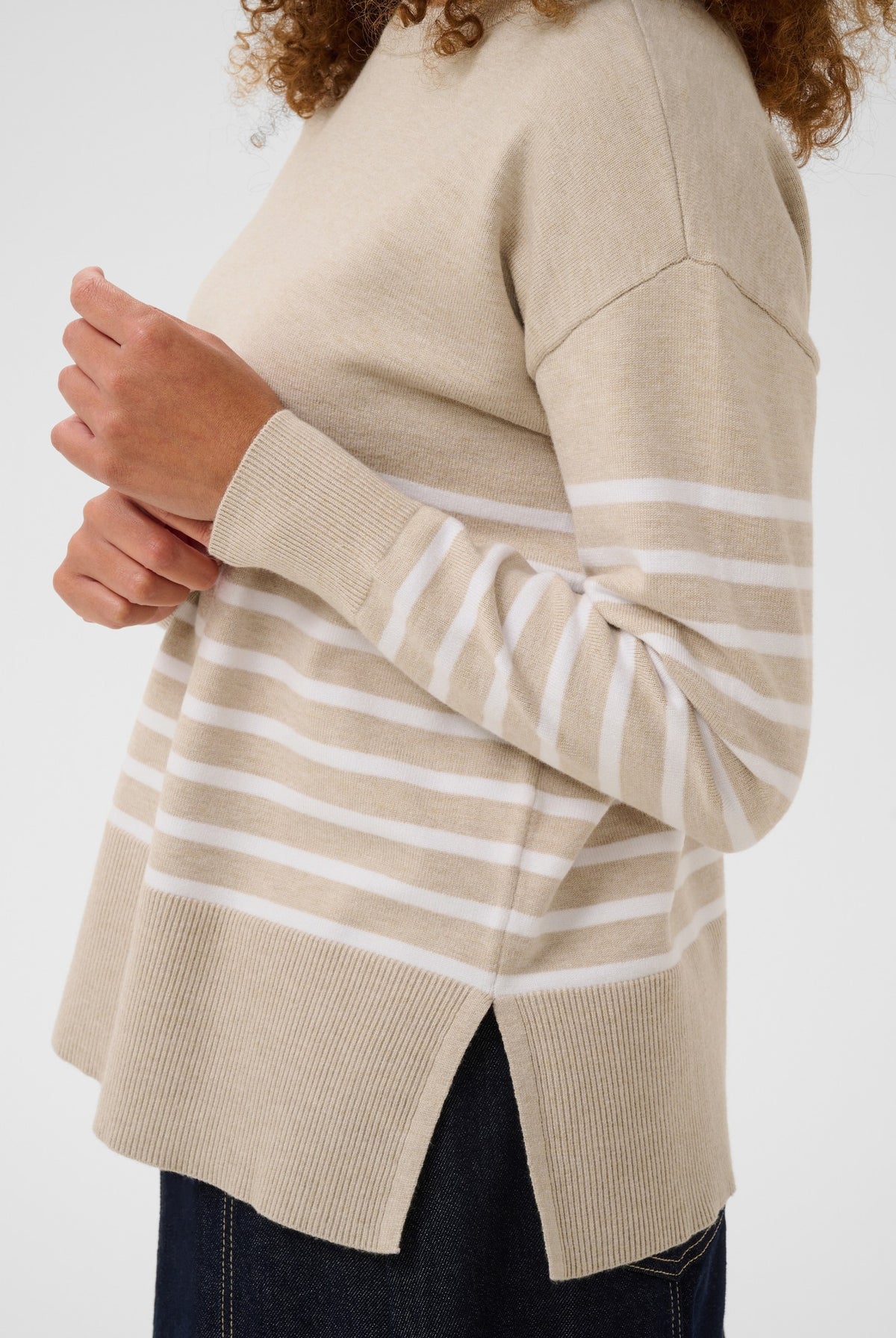 KAlimone Pullover Knit Feather Gray Mel/Chalk Stripe - 10511830