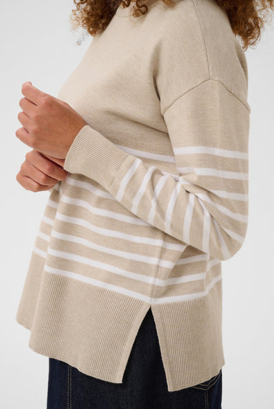 KAlimone Pullover Knit Feather Gray Mel/Chalk Stripe - 10511830 Thumbnail