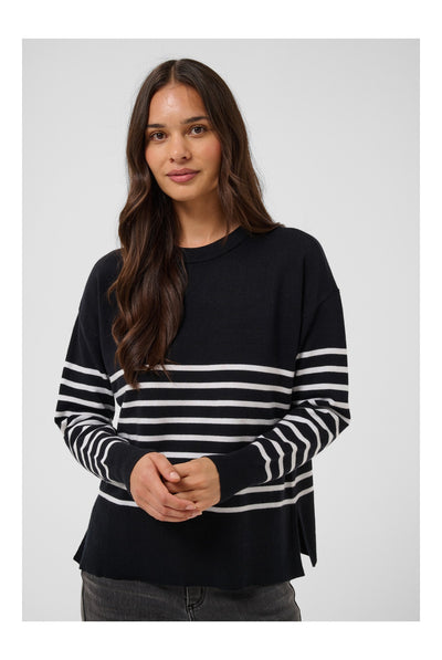 KAlimone Pullover Knit Black/Chalk Stripe - 1000352 - 10511830 Thumbnail