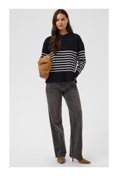 KAlimone Pullover Knit Black/Chalk Stripe - 1000352 - 10511830 Thumbnail