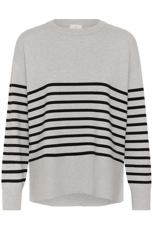 KAlimone Pullover Knit Grey melange/Black Stripe - 10 - 10511830
