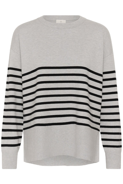 KAlimone Pullover Knit Grey melange/Black Stripe - 10 - 10511830 Thumbnail