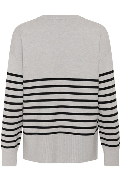 KAlimone Pullover Knit Grey melange/Black Stripe - 10 - 10511830 Thumbnail