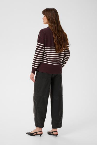 KAlimone Pullover Knit Fudge/Chalk Stripe - 109820 - 10511830 Thumbnail