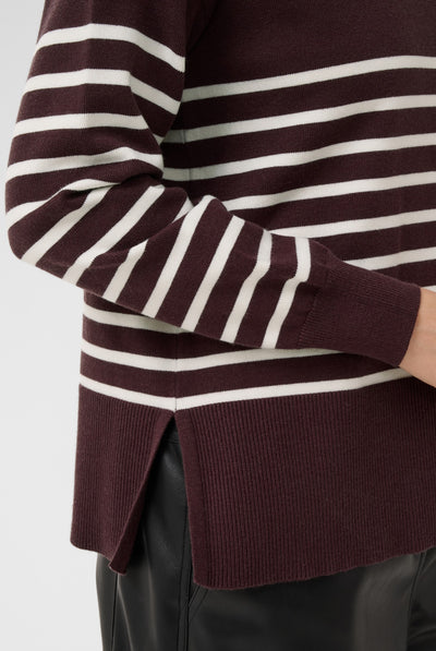 KAlimone Pullover Knit Fudge/Chalk Stripe - 109820 - 10511830 Thumbnail