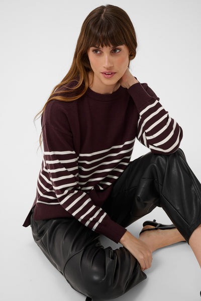 KAlimone Pullover Knit Fudge/Chalk Stripe - 109820 - 10511830 Thumbnail
