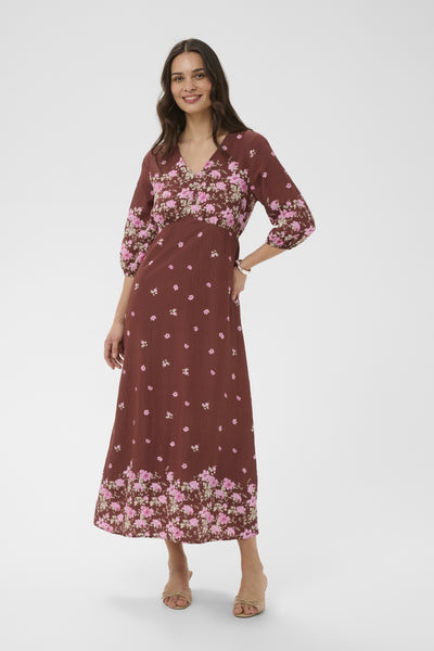 KArosine Long Dress Henna Border Flower - 1000074 - 10511834 Thumbnail