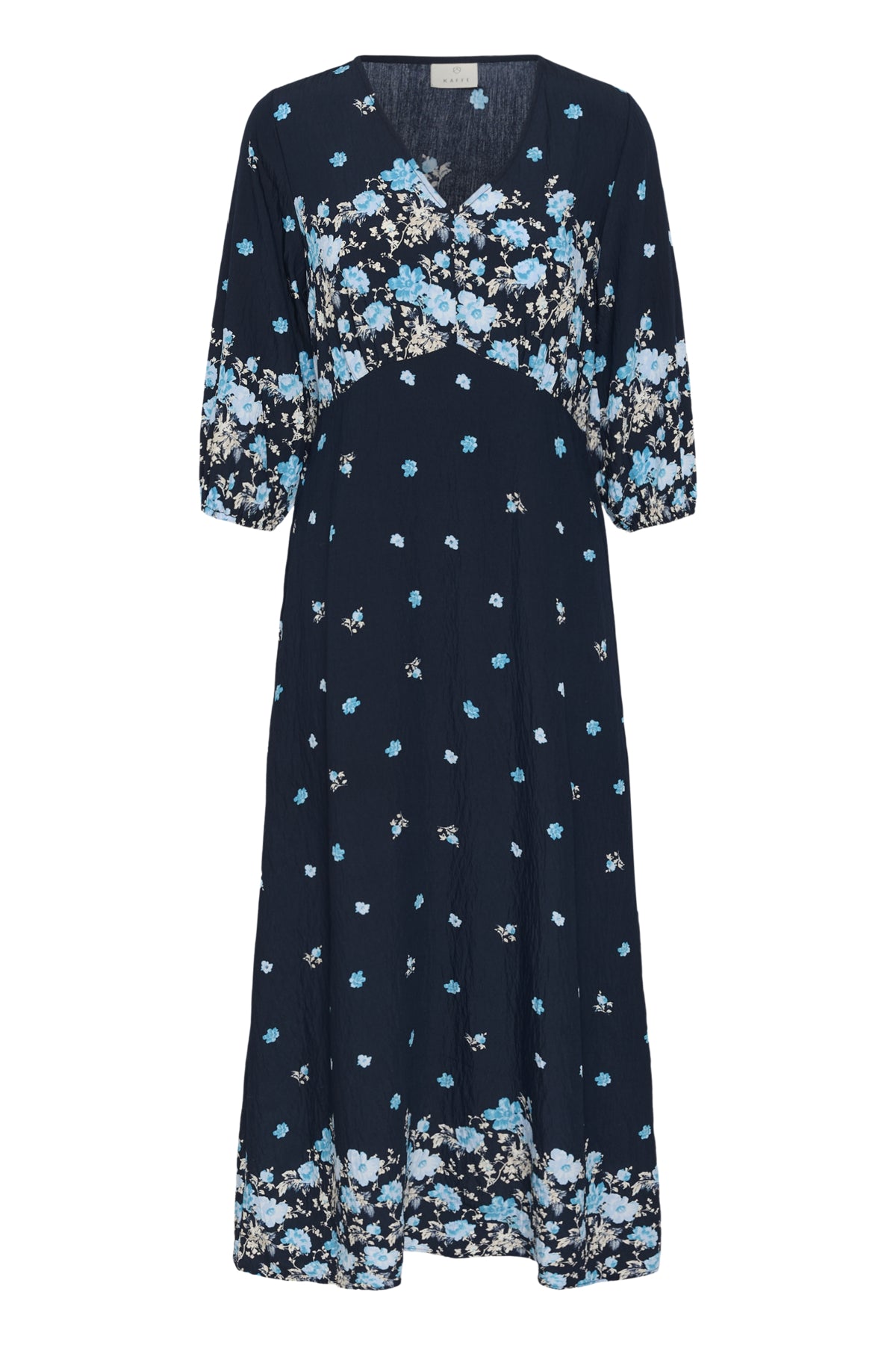 KArosine Long Dress Midnight Marine Border Flower - 10511834