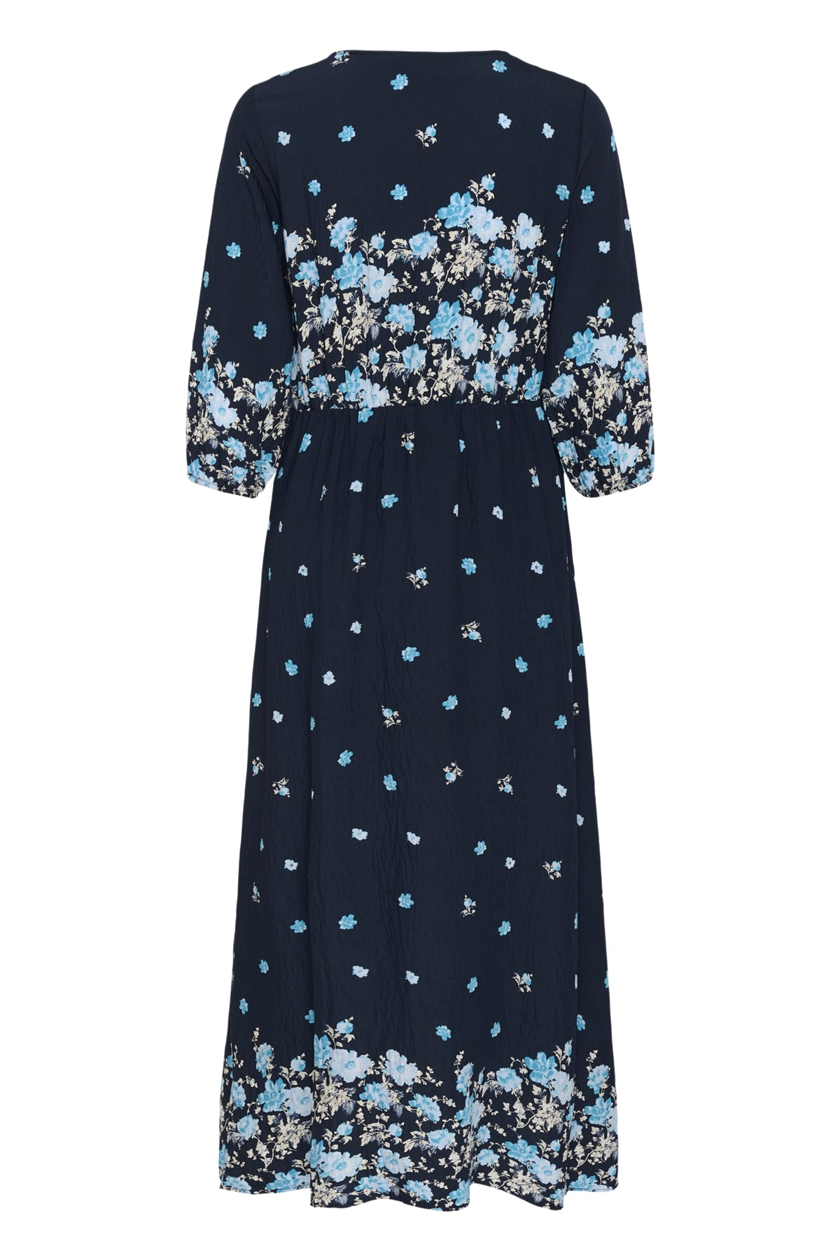 KArosine Long Dress Midnight Marine Border Flower - 10511834