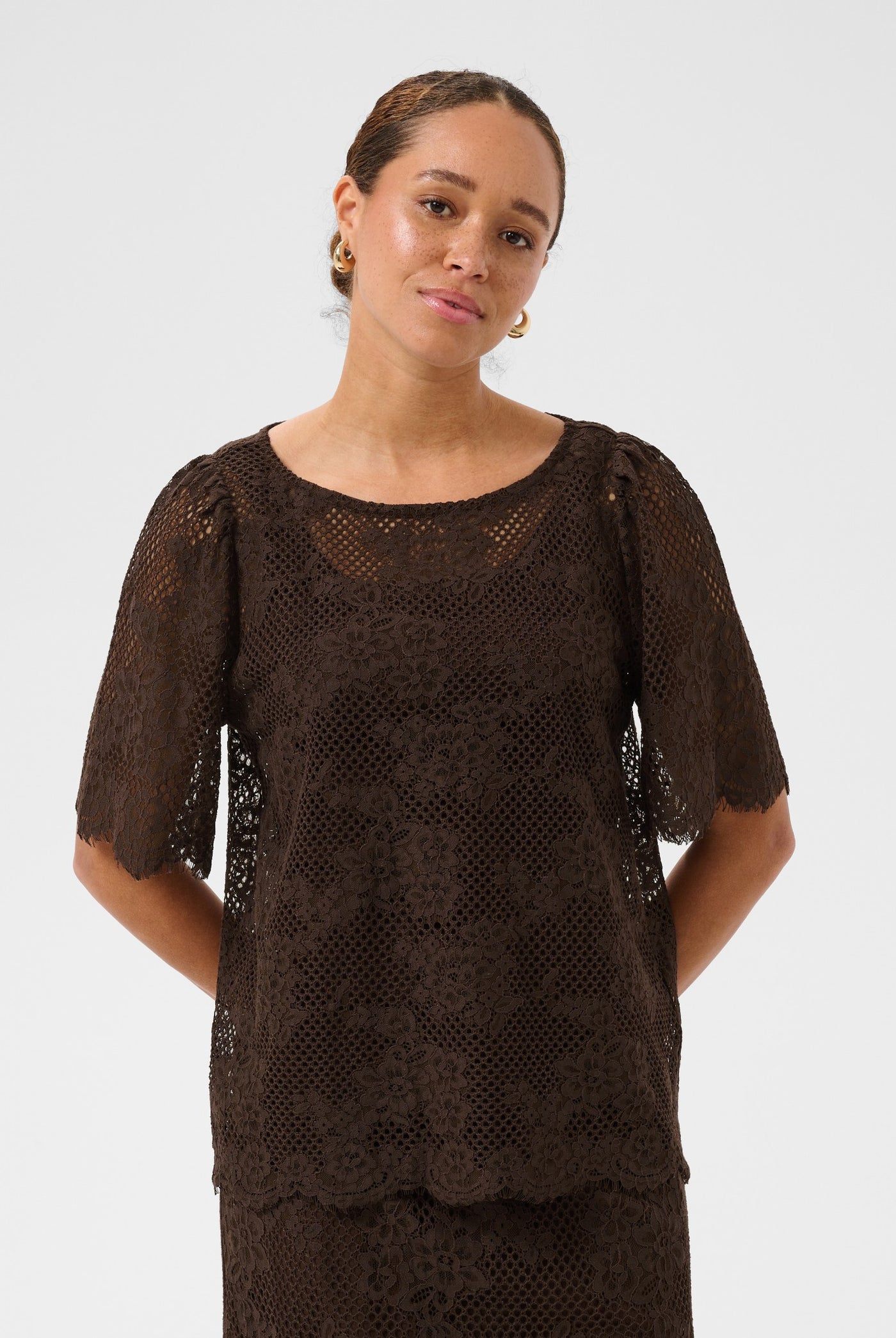 KAcornelia Lace Blouse Coffee Bean - 190915 - 10511919