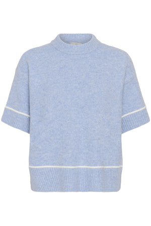 KAjinie Knit Pullover1/2 sleev Blue Fog Melange - 1540081 - 10511946