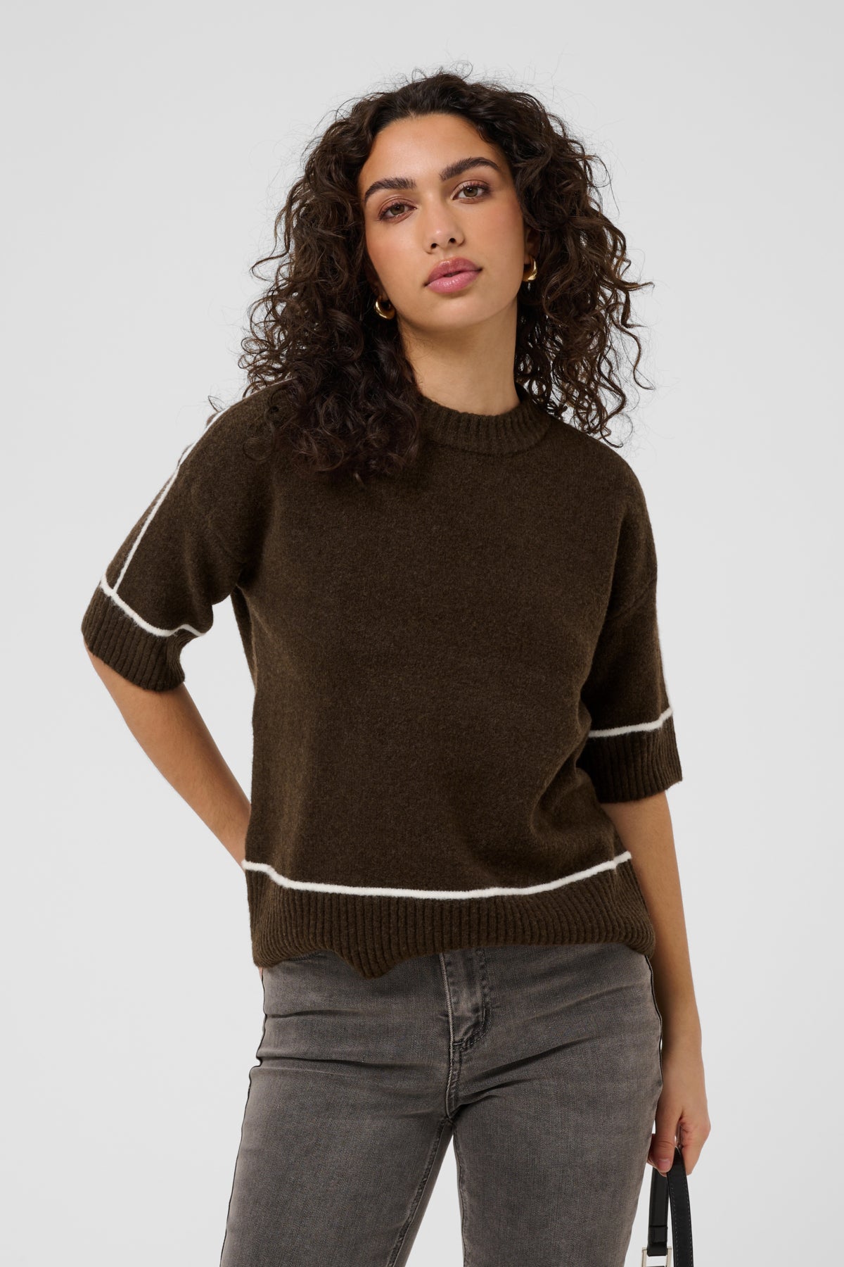KAjinie Knit Pullover1/2 sleev Coffee Bean - 190915 - 10511946