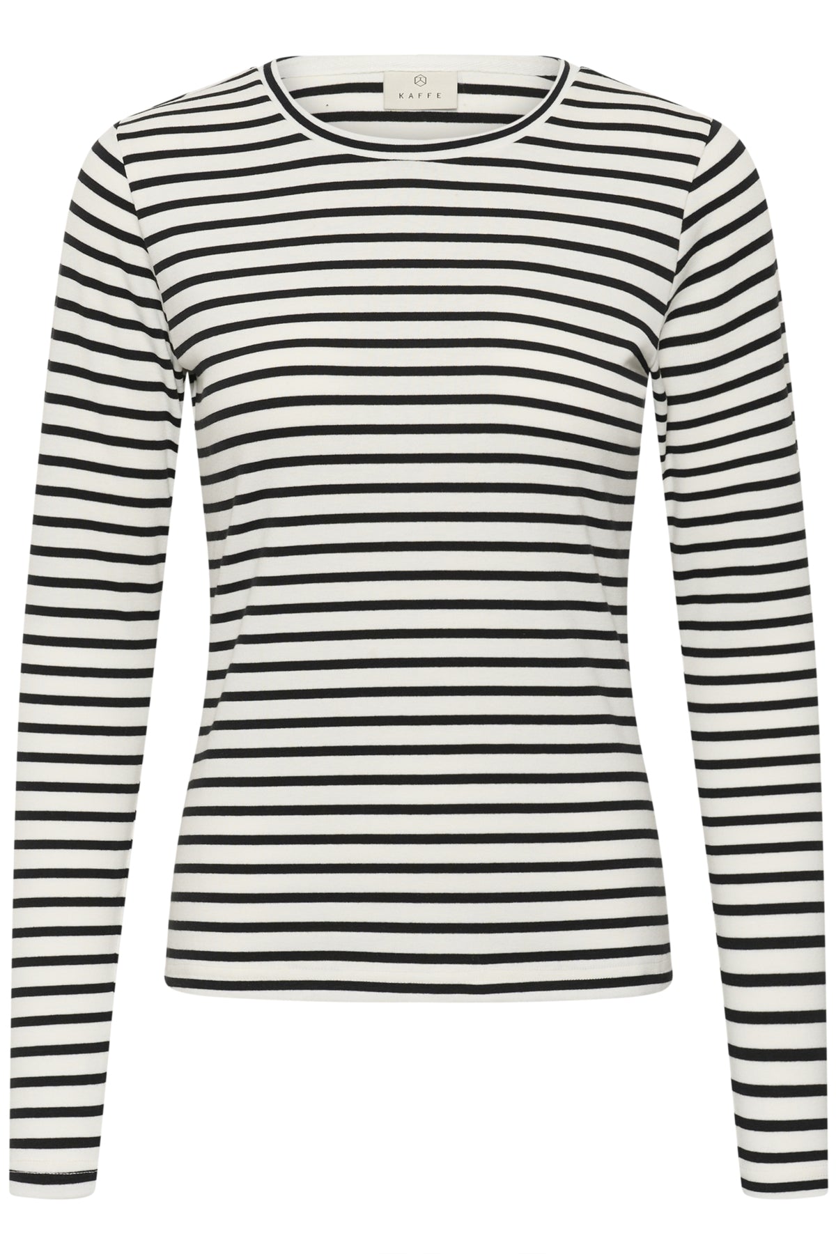 KAliddy Plain Stripe T-Shirt Chalk W. Black Stripe - 101029 - 10511971