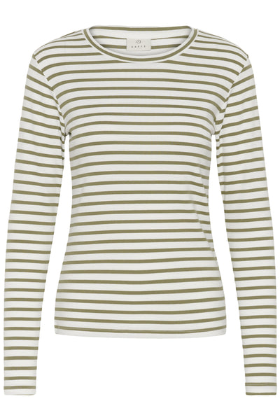 KAliddy Plain Stripe T-Shirt Chalk W. Aloe Stripe - 110096 - 10511971 Thumbnail