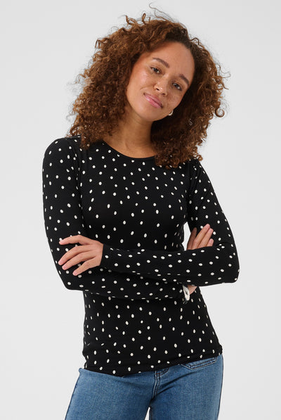 KAbella LS T-Shirt Black Deep/Chalk Dot - 109672 - 10512005 Thumbnail