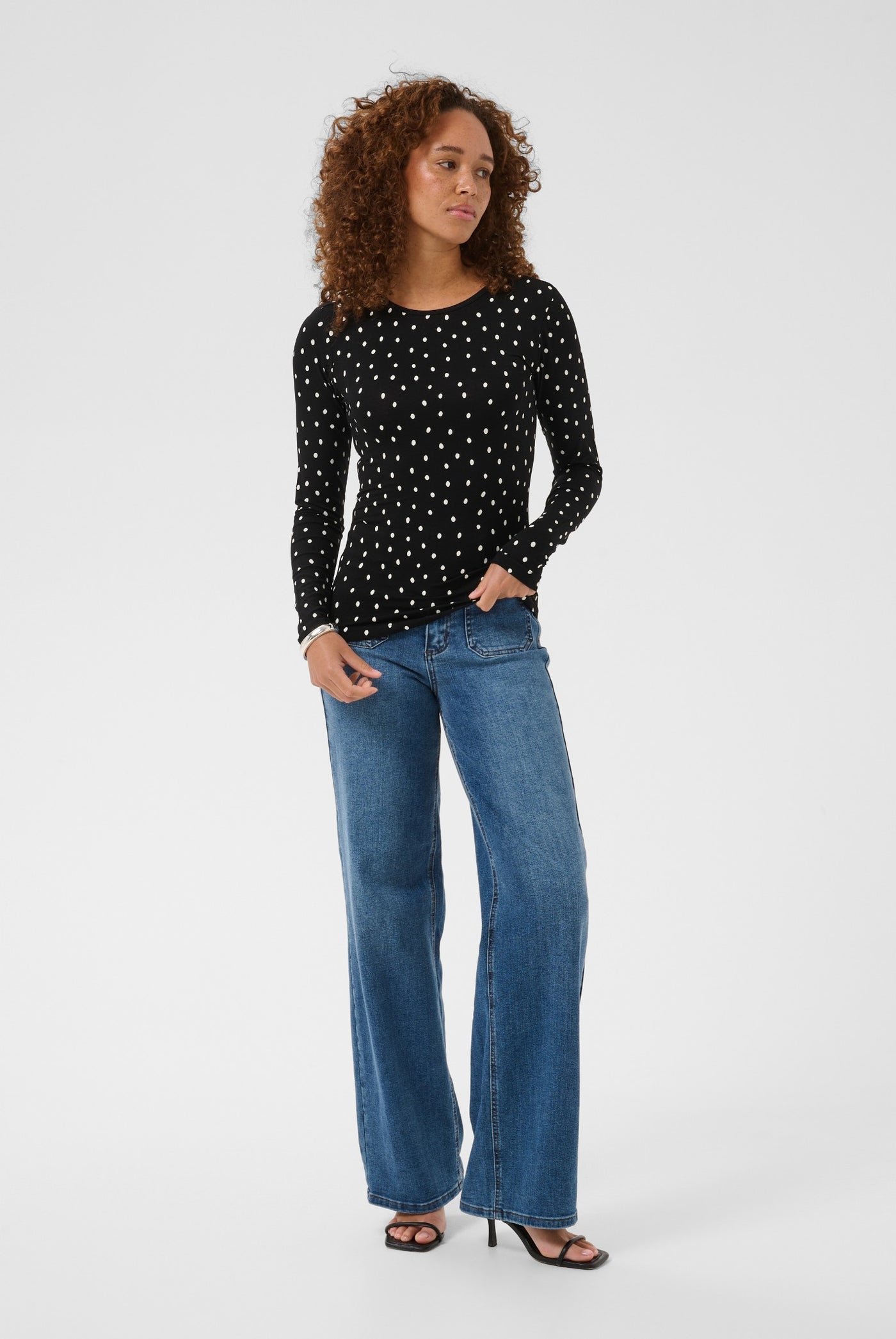 KAbella LS T-Shirt Black Deep/Chalk Dot - 109672 - 10512005