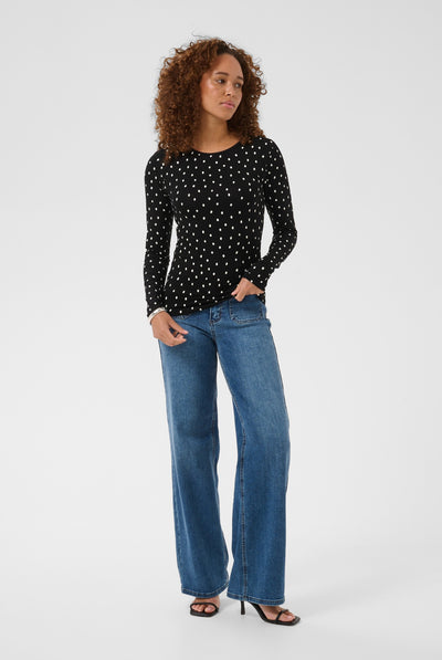 KAbella LS T-Shirt Black Deep/Chalk Dot - 109672 - 10512005 Thumbnail