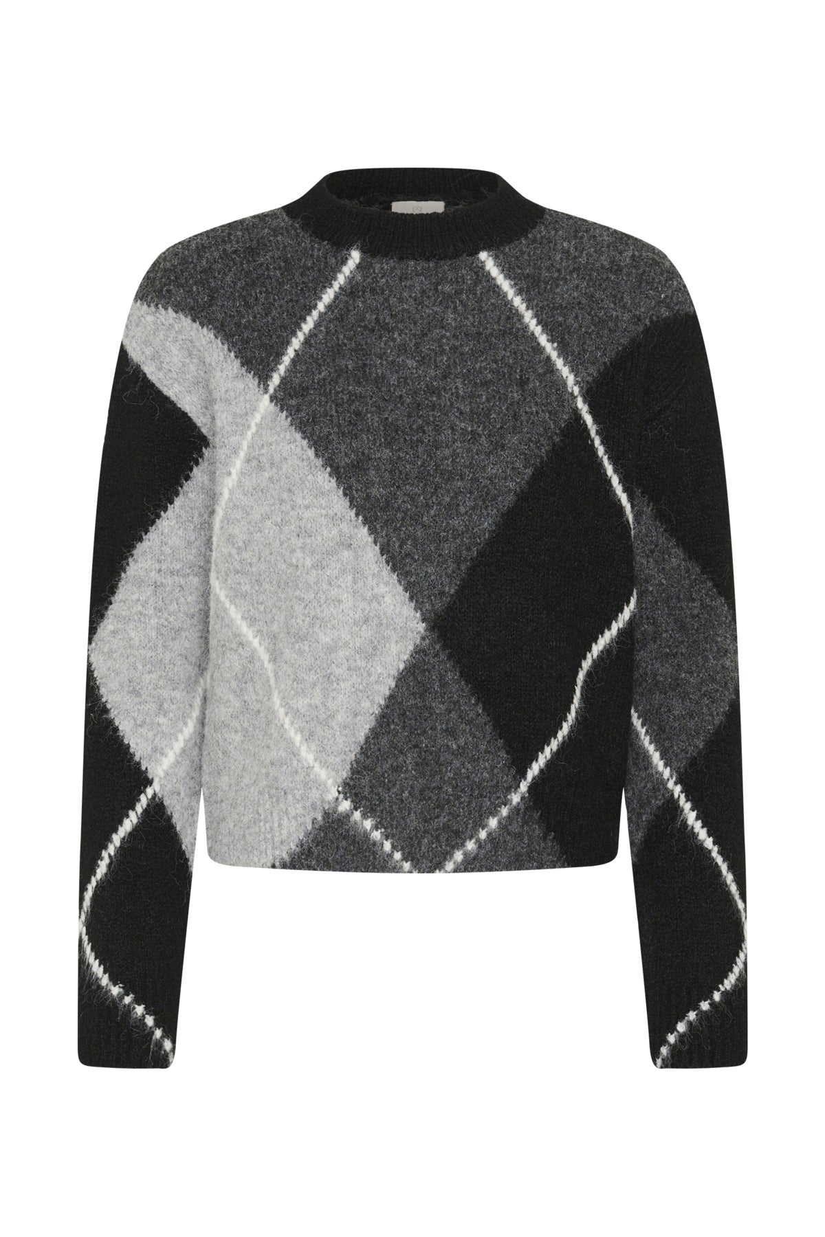 KAgrith Knit Pullover Grey melange / black check - 1 - 10512015