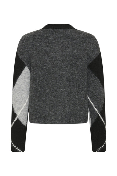 KAgrith Knit Pullover Grey melange / black check - 1 - 10512015 Thumbnail