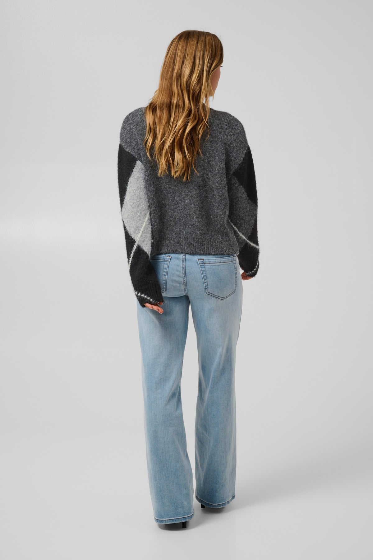 KAgrith Knit Pullover Grey melange / black check - 1 - 10512015